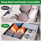 Criusia Drawer Organizer Clothes, 8 Pack Underwear Drawer Organizer, Foldable Cloth Storage Box Closet Organizers and Storage