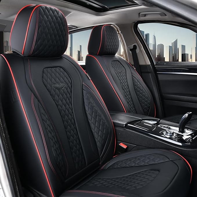 Coverado Car Seat Covers Full Set, Black Seat Covers, Waterproof Car Seat Cover, Car Seat Cushion, Car Seat Covers Front Seat
