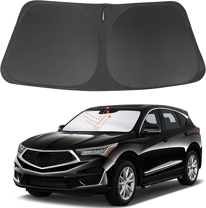 Front Windshield Sun Shade Foldable Car Front Window Sun Shade Windshield Shade Custom Fit for 2019-2025 2026 Acura RDX Block UV Rays Car Accessories Heat Keep Cooler