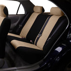 FH Group Flat Cloth Full Set Car Seat Covers Three Row 7 Seater - Universal Fit for Cars, Trucks & SUVs Beige