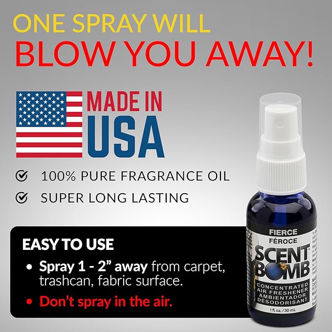 Scent Bomb Air Freshener Spray, Long-Lasting Odor Eliminator - Effective Deodorizer for Home & Car, Fresh Room Spray for Kitc