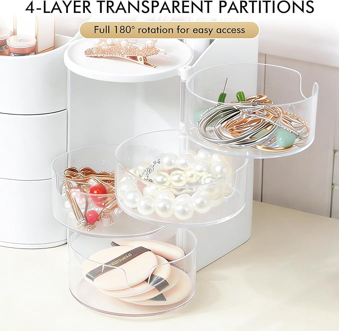 Makeup Organizer Countertop with Drawers, Make up Organizers for Vanity, Skincare Jewelry Earring Organizers, Cosmetic Displa