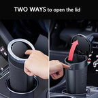 Car Trash Can with Lid, 2 Packs Leakproof Vehicle Garbage Bin, Compact Cup Holder Design, Includes 40 Trash Bags, Ideal for Car, Truck, Home, Office, Front & Back Seat Organizers (2-pack Silver)