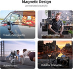 TELESIN Magnetic Mount Magnet Metal Mounts for Action Camera, 360 Quick Car Holder Attachment for GoPro Max hero 13 12 11 10 9 Insta360 X5 X4 DJI Action 6 5 Pro 4 Osmo nano Pocket 3 Mounting Accessory