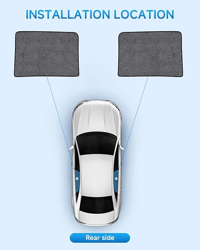 Car Window Shades for Chevy Silverado(2020-2026), 2-Pack Rear Window Sun Shades for Baby – Breathable Mesh, UV & Heat Blocker, Privacy Protection for Camping, Travel, Sleep & Nursing