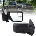 Right Passenger Side Door Mirror Compatible With 2021 2022 2023 2024 2025 2026 Ford F150 With Power Glass Manual Folding Heated Temperature Sensors Matte Black Replace#ML3Z17682UA(7 Pins)