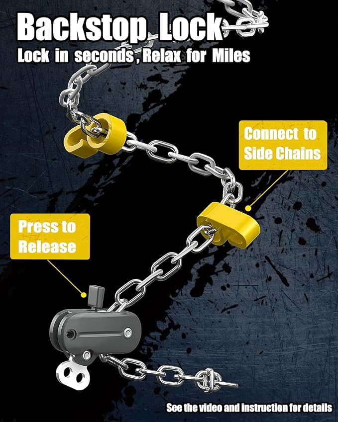 Snow-Chains Easy Install Tire-Chains, One-Pull Fit Heavy-Duty Tire Snow Chains for Pickup Trucks & SUVs Off-road, Emergency T