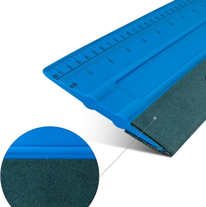 NEWISHTOOL Vinyl Wrap Squeegee for Vinyl, Big Size Wallpaper Smoothing Squeegee, 3 Pack 25CM Decals Squeegee with Ruler & Micro Suede Felt Edge for Sign Making Graphic Window Tint Film Application