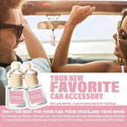 C Classy Car Air Freshener Hanging 2 Pack, Pink Sparkle Champagne Essential Oil Diffuser for Cars, Cute Glass Bottle Car Acce