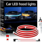 Sequential Turn Signal Light Strip Dynamic Scan Start Up Led Hood Lights Flexible DRL Daytime Running Light for Car,Truck,SUV,Dual Color Ice Blue Amber Flowing Switchback 12V 79inch/2M (1Set)