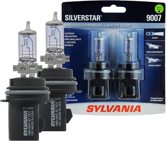 SYLVANIA - 9007 SilverStar - High Performance Halogen Headlight Bulb, High Beam, Low Beam and Fog Replacement Bulb, Brighter 
