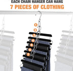NiHome Clothing Chain Hanger 10-Pack, Metal Closet Organizer Space Saving Hangers with 7 Holes, College Dorm Room Essentials,