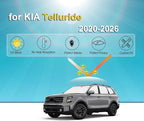 KMF 8pcs Thicken Sun Shades for KIA Telluride 2020-2025 2026 Accessories,Custom Fit Windshield Sunshade Full Car Window Covers for Side Rear, UV Block and Blackout Privacy for Camping Outdoor