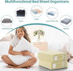 PARANTA Bed Sheet Organizers and Storage 8 Pack,Foldable Linen Closet Organizer,Twin Full Bed Sheet Organizers with Label Han