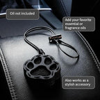 Wood Car Air Freshener — Paw Designed — Handmade Unscented DIY Essential Oil Hanging Diffuser with Felt Insert — Add Your Own