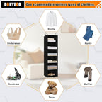 Hanging Closet Organizer and Storage 6-Shelf, Easy Mount Foldable Hanging Closet Wardrobe Shelves, Clothes Handbag Shoes Acce
