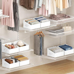DIMJ Closet Storage Bins 6 Pack - Fabric Trapezoid Organizer Bin, Foldable Storage Baskets for Shelves, Closet Shelf Organize