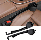2026 Upgraded Car Seat Gap Filler with Holder and Hook, Car Seat Accessories Interior, Car Seat Gap Plug with Storage Slot, Car Organizer Fit Sedan SUV Truck, Black