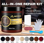Leather Recoloring Balm, 12oz Large Size Leather Dye, Color Restorer, Scratch Repair, Furniture & Couch Restorer Kit, Repair 