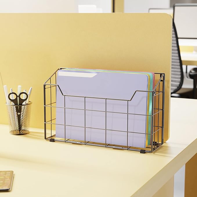 Univivi Wall File Organizer Hanging File Holder Magazine File Holder Desktop File Organizer for Document Paper Mail Home Offi