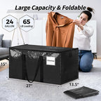 8 Pack Extra Large Heavy Duty Moving Bags, Black Storage Bins with Lids, Reinforced Handles & Heavy-Duty Zippers Moving Boxes