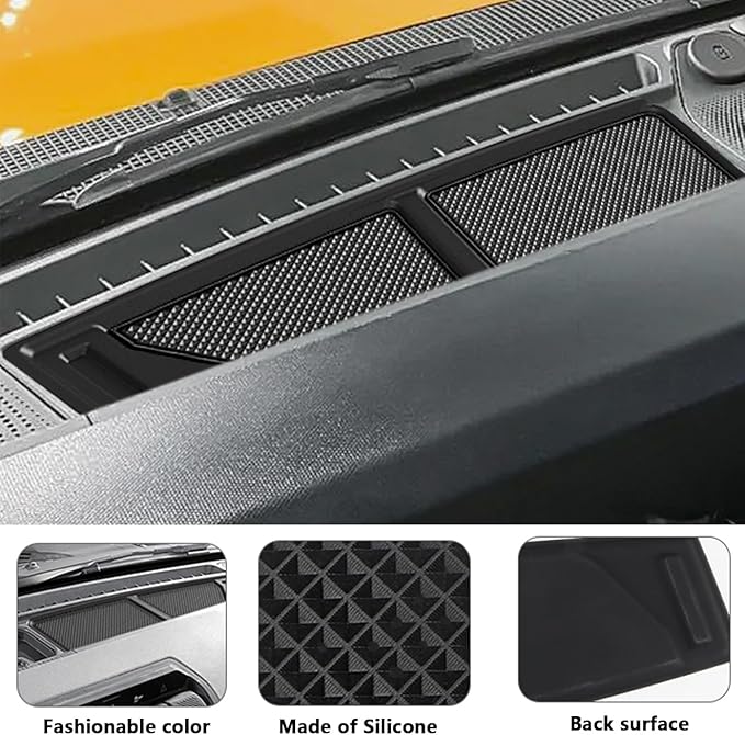 auovo Dash Cover Tray Fit for Ford Bronco Accessories 2026 2025 2021 2022 2023 2024 Anti-Slip Silicone Dashboard Compartments