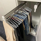 Extendable Clothes Rail with Sliding Track, Pull Out Closet Rod Adjustable 30-60cm Wardrobe Rail Clothes Rack, Wardrobe Organ