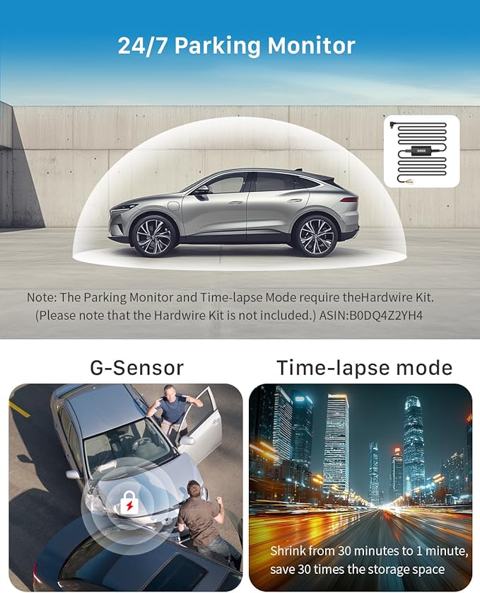 KAWA 2K Dash Cam for Cars with Voice Control - Stealth Display Tiny Dashcam Front Included 32GB Micro SD Card, Super Night Vi