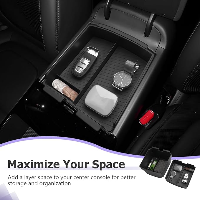Center Console Organizer Compatible with 2025 2026 Hyundai Tucson Limited Hybrid/Tucson Plug-in Hybrid Accessories Storage Box Compartment Tray - ONLY Fit with Electronic Shift 2-Pack[NOT FOR SE/SEL]