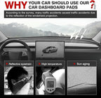 Autorder Dashboard Cover Mat for Tesla Model Y 2025 2026 Accessories Dash Cover Upgrade Flannel Dash Mat Sunshade Glare UV Ra