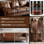 Leather Recoloring Balm and Scratch Repair Kit, Medium Brown Leather Restorer for Couches, Furniture, Car Seats, Leather Pain