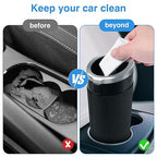 Car Trash Can Bin with Lid, 2 Packs Mini Leakproof Garbage Can for Vehicle, Cup Holder Trash Can, Small Trash Bin for Cars, Home, Bedroom, Office (Silver)