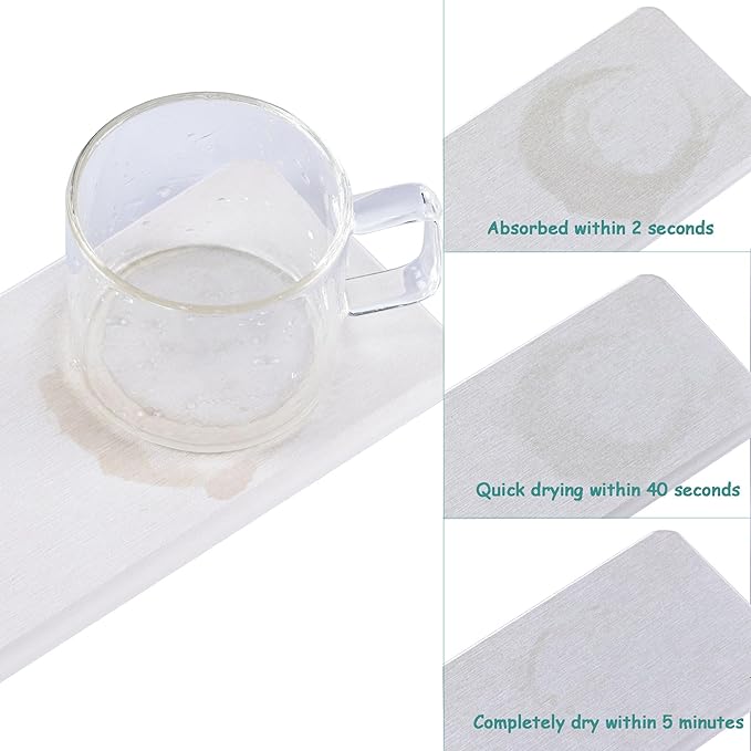 NiuYichee 2 Pcs Water Absorbing Stone Trays, Kitchen/Bathroom Sink Soap Dish, Diatomite Tray Used for Hand Soap & Cosmetic Bo