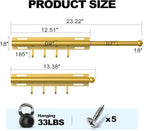 Valet Rod for Closet Retractable with 4 Hooks, 13.4"-23.2" Pull Out Clothes Hanger Rail, Heavy Duty Alloy Steel Side Mount Wa