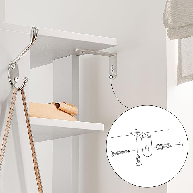 HOOBRO Vertical Shoe Rack, 8 Tier Wooden Shoe Storage Organizer with Hooks, Narrow Shoe Tower for 16 Pairs, Space Saving, for