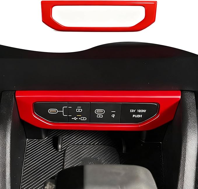 Center Console Switch Cover,for Kia K4 2024 2025 2026, Door Panel Cover,USB Panel Cover,Charging Port USB Hole Protective Cover - Wine Red Protective Accessories