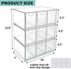 Prsildan Acrylic Makeup Organizer, 3 Pack Stackable Storage Drawers with 9 Drawers for Office Desk Vanity Craft Room Clear Dr