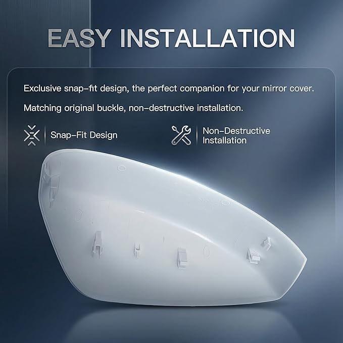 Right Passenger Side Mirror Cover Cap Compatible with Mazda CX-5 2017-2023 (2nd Gen KF) | Jet Black Mica (Color Code: 41W) | Direct Replacement Door Wing Mirror Housing -NOT for 2016.5 Old Body