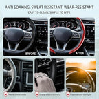 Steering Wheel Covers, 3PCs Leather Anti-Skid Clip on Car Steering Wheel Cover Protector Universal for Most Car Wheel, Beige