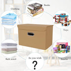STOREONE Fabric Storage Cube Bins Foldable Organizer Container Collapsible Basket with Lids and Metal Handles, for Home, Bedr