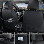 Coverado Front Seat Covers, 2 Pack Waterproof Seat Covers for Cars, Luxury Leather Seat Cushions, Front and Rear Seat Protect