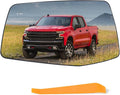 Left Driver Side Mirror Glass Compatible with 2019-2025 Chevy Silverado 1500 GMC Sierra 1500 W/Blind Spot Heated With backing plate (with a tool) Replace#GM1324160 84309707