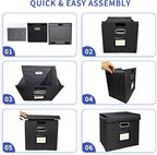 4 Pack Hanging File Folder Box with Lid, Durable Letter Size Filing Storage Box, Sturdy Magazine File Holder with Cardboard S