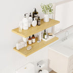Dreamland 36" Floating Shelves for Wall, 12" Deep Slim Oak Floating Shelves, Wall-Mounted Shelves for Bedroom, Living Room, K