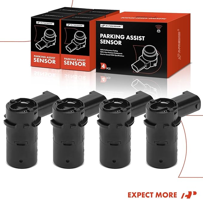 A-Premium 4-PC Reverse Backup Parking Assist Sensor Compatible with Select Jaguar Models - XF 2009-2015, XFR 2010-2015, XFR-S