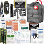 EVERLIT 250 Pieces Survival First Aid Kit IFAK EMT Molle Pouch Survival Kit Outdoor Gear Emergency Kits Trauma Bag for Campin