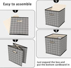 STOREONE Fabric Storage Bins Cubes Baskets Containers-(11X11X11) with Dual Handles for Shelf Closet, Nursery Home ， Bedroom O