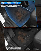 Sunsdrew Floor Mats for 2022-2024 Hyundai Ioniq 5 (Unmovable Console Only, Not for 2025), All Weather Floor Liners 1st & 2nd Row Car Mats Ioniq 5 Accessories TPE Rubber Raised Edge