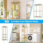 Ulif E10 Clothes Rack（With Stretchable Hanger Rod）Freestanding Clothing Racks for Hanging Clothes，Adjustable Closet Organizer