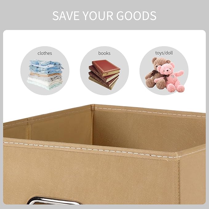 Black Fabric Cubby Storage Bins,13x13x13 Inches ,Cube Organizer Bin Foldable Storage Boxes with Dual Handles Fabric Organizer